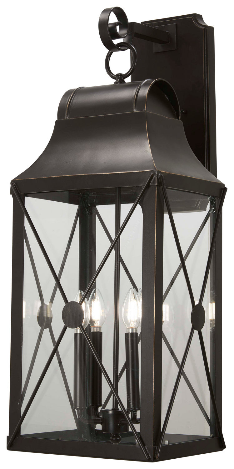 Minka-Lavery 73294-143C Four Light Outdoor Wall Mount, Oil Rubbed Bronze W/ Gold High