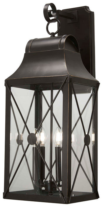 Minka-Lavery 73294-143C Four Light Outdoor Wall Mount, Oil Rubbed Bronze W/ Gold High