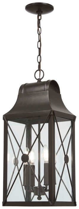 Minka-Lavery 73297-143C Four Light Outdoor Chain Hung, Oil Rubbed Bronze W/ Gold High