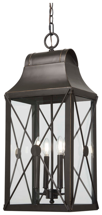 Minka-Lavery 73298-143C Four Light Outdoor Chain Hung, Oil Rubbed Bronze W/ Gold High
