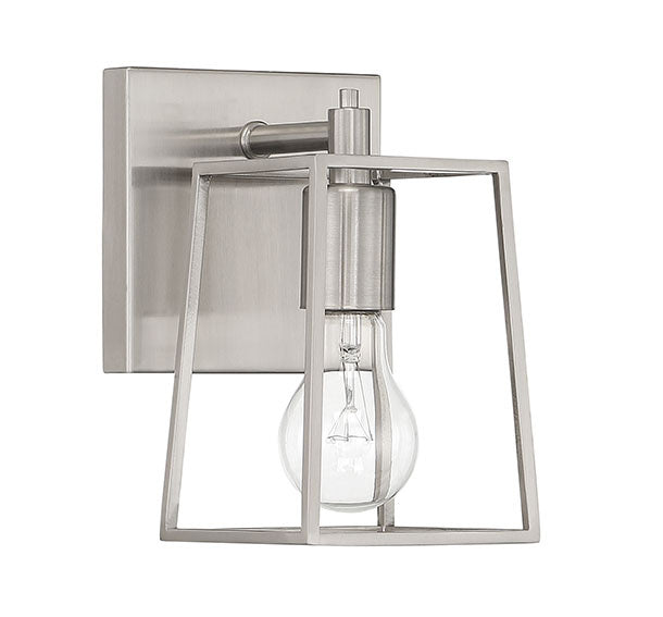 Craftmade 12105BNK1 One Light Wall Sconce, Brushed Polished Nickel
