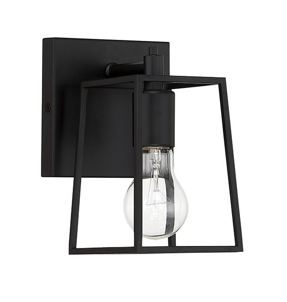 Craftmade 12105FB1 One Light Wall Sconce, Flat Black