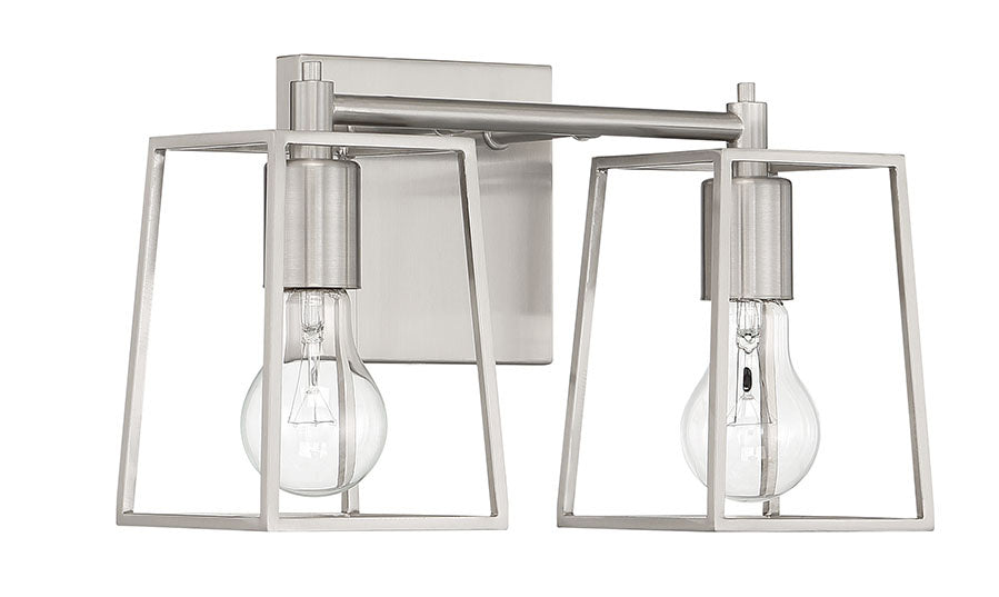 Craftmade 12113BNK2 Two Light Vanity, Brushed Polished Nickel