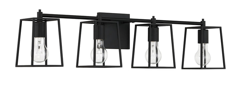 Craftmade 12132FB4 Four Light Vanity, Flat Black