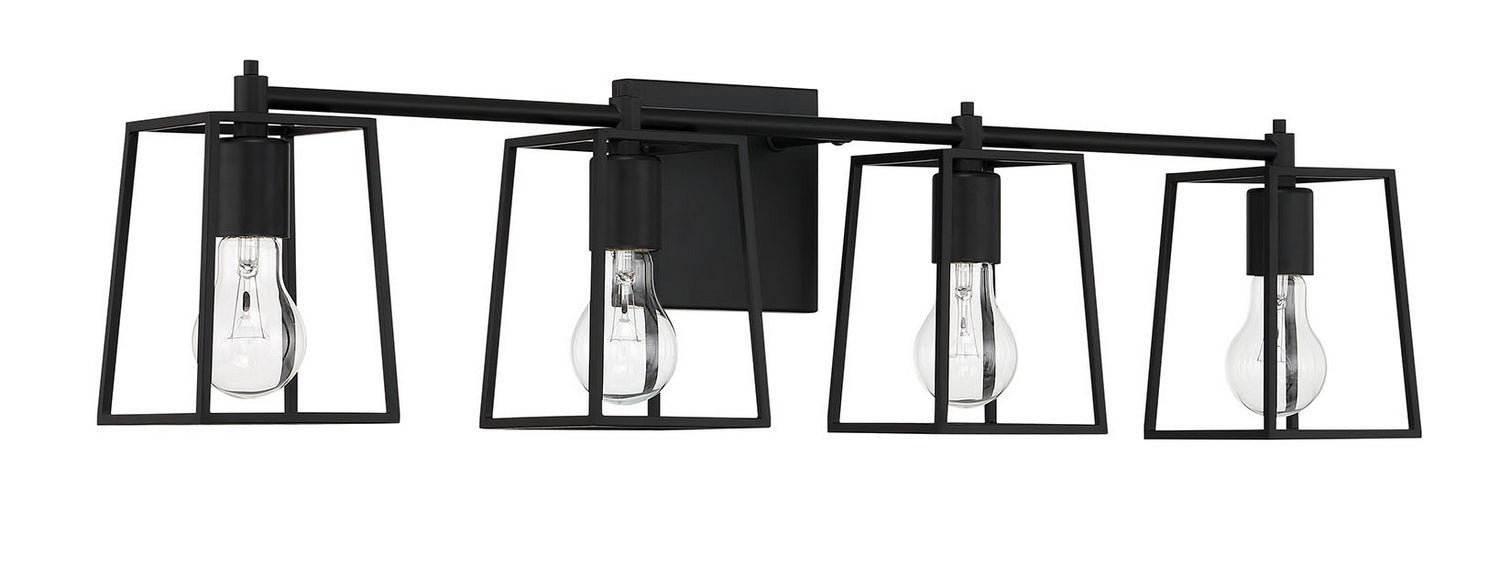 Craftmade 12132FB4 Four Light Vanity, Flat Black