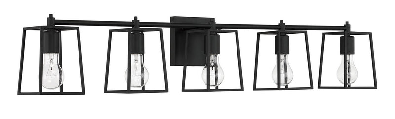 Craftmade 12141FB5 Five Light Vanity, Flat Black