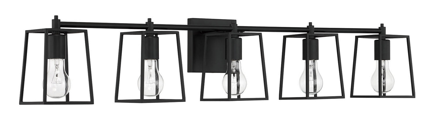 Craftmade 12141FB5 Five Light Vanity, Flat Black