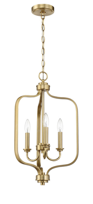 Craftmade 50533-SB Three Light Foyer Pendant, Satin Brass