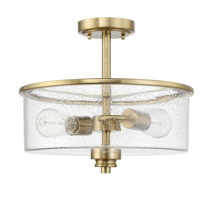 Craftmade 50552-SB Two Light Convertible Semi Flush, Satin Brass