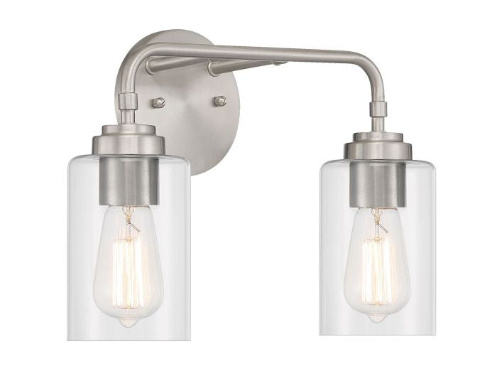 Craftmade 56002-BNK Two Light Vanity, Brushed Polished Nickel