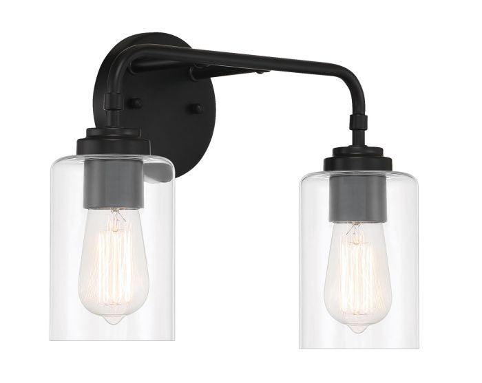 Craftmade 56002-FB Two Light Vanity, Flat Black