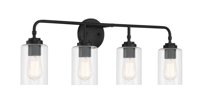Craftmade 56004-FB Four Light Vanity, Flat Black