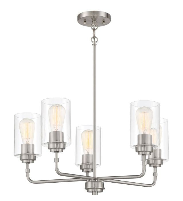 Craftmade 56025-BNK Five Light Chandelier, Brushed Polished Nickel