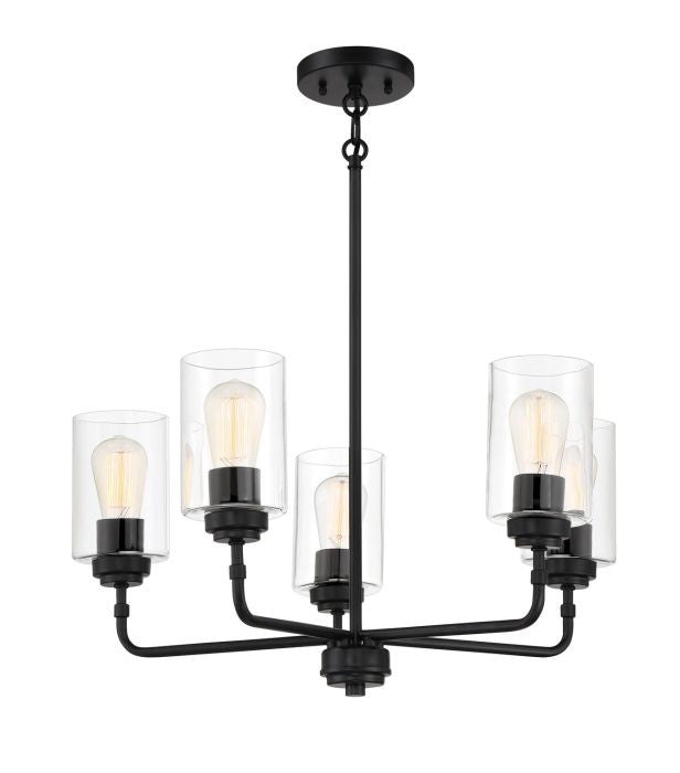 Craftmade 56025-FB Five Light Chandelier, Flat Black