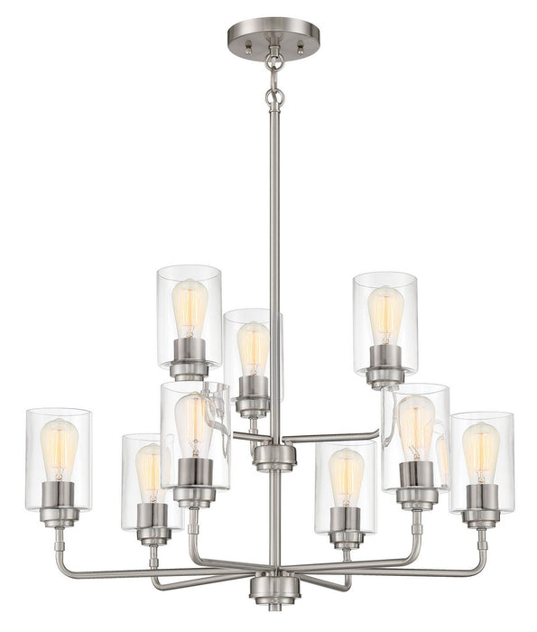 Craftmade 56029-BNK Nine Light Chandelier, Brushed Polished Nickel