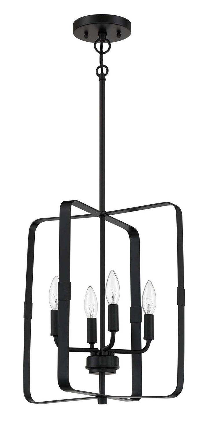 Craftmade 56034-FB Four Light Foyer Pendant, Flat Black