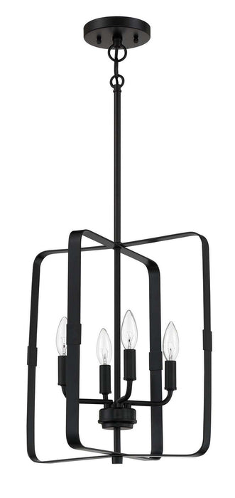 Craftmade 56034-FB Four Light Foyer Pendant, Flat Black