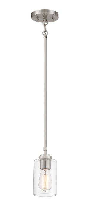 Craftmade 56091-BNK One Light Mini Pendant, Brushed Polished Nickel