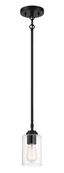 Craftmade 56091-FB One Light Mini Pendant, Flat Black