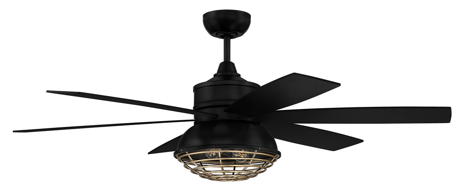 Craftmade RGD52FBSB6 52"Ceiling Fan, Flat Black/Satin Brass