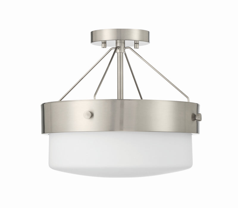 Craftmade XS3213-BNK Two Light Flushmount, Brushed Polished Nickel