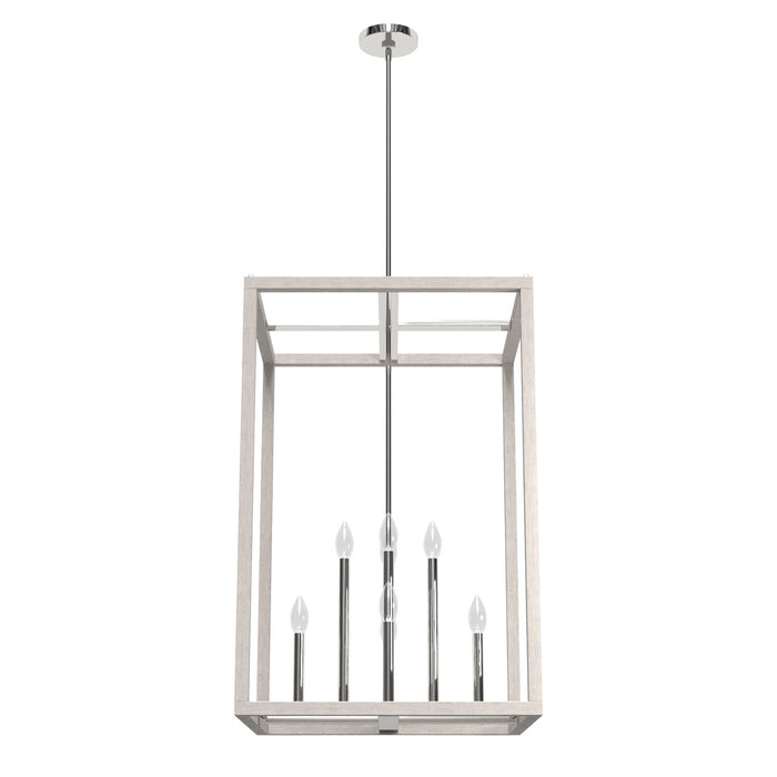 Hunter 19109 Eight Light Pendant, Chrome