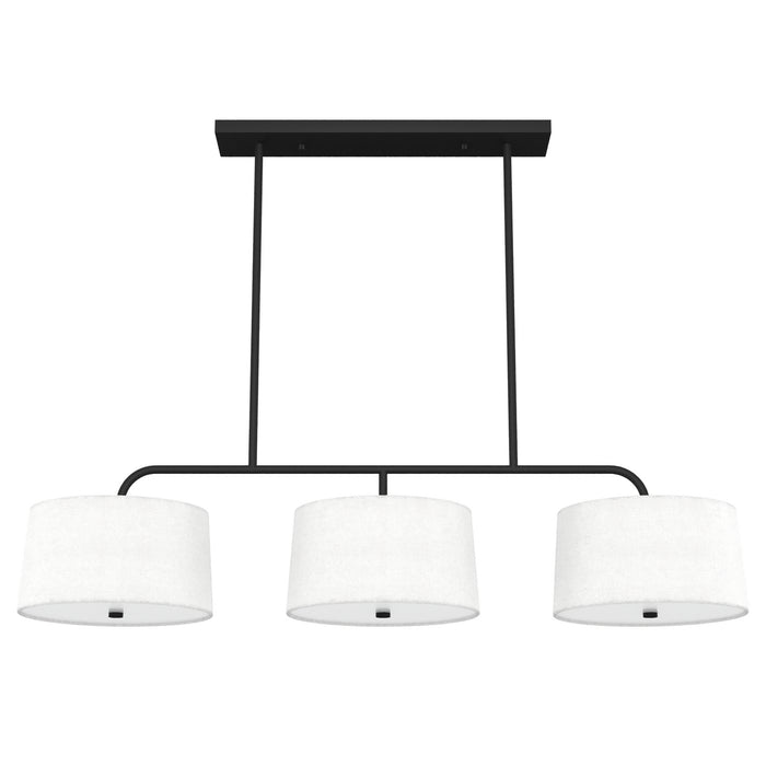 Hunter 19181 Six Light Linear Chandelier, Natural Black Iron