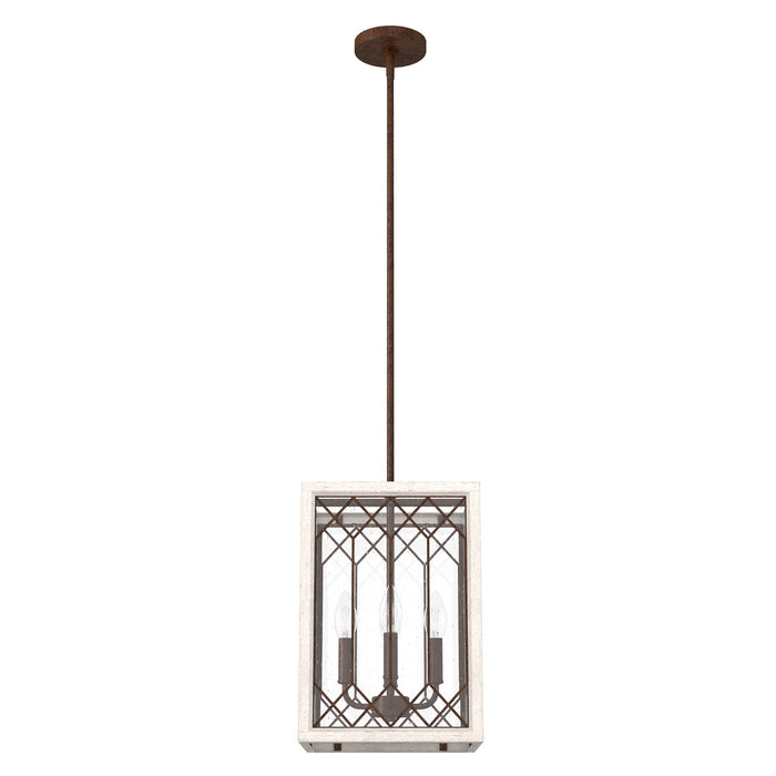 Hunter 19370 Four Light Lantern, Textured Rust
