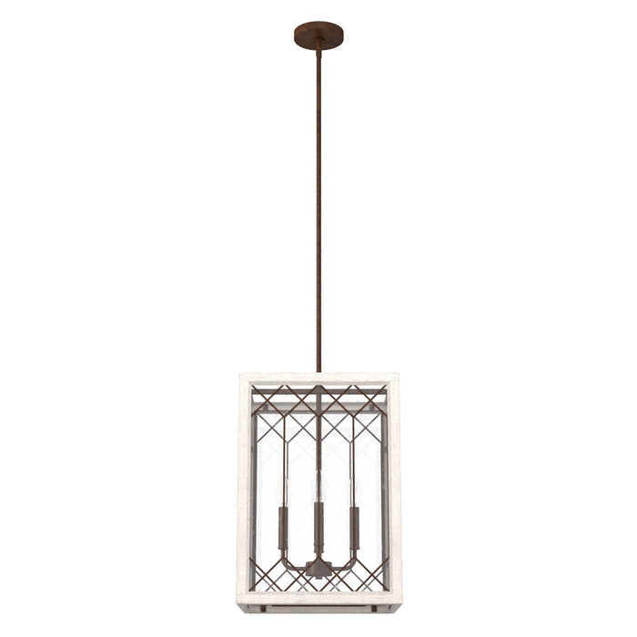 Hunter 19372 Four Light Lantern, Textured Rust