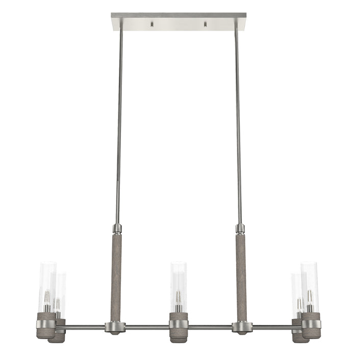 Hunter 19471 Six Light Chandelier, Brushed Nickel