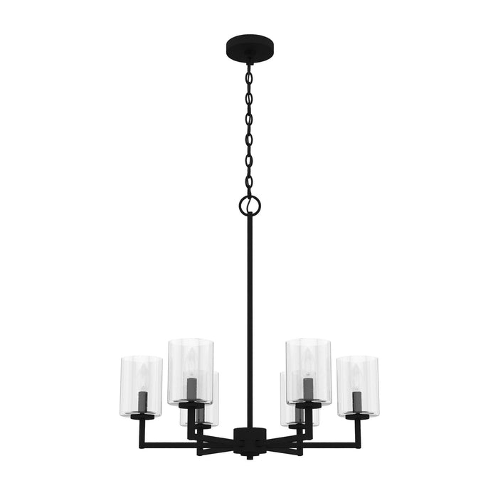 Hunter 19534 Six Light Chandelier, Natural Black Iron