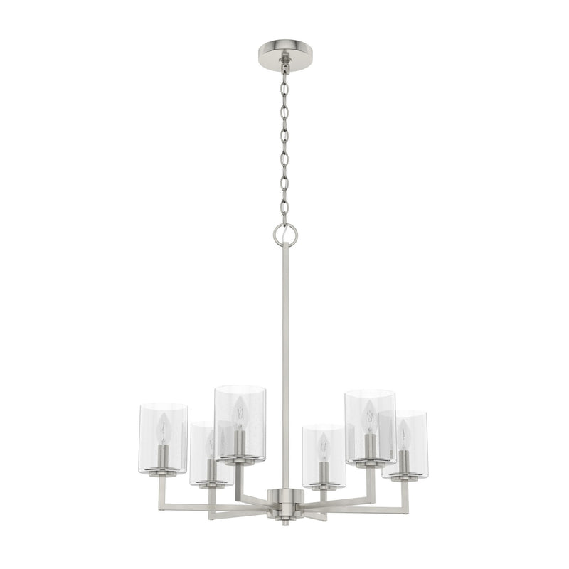 Hunter 19535 Six Light Chandelier, Brushed Nickel