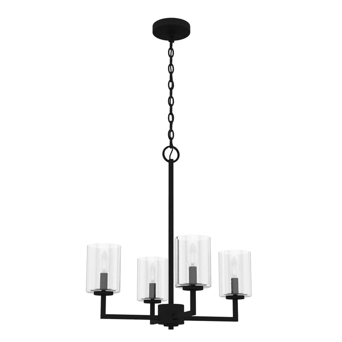 Hunter 19536 Four Light Chandelier, Natural Black Iron
