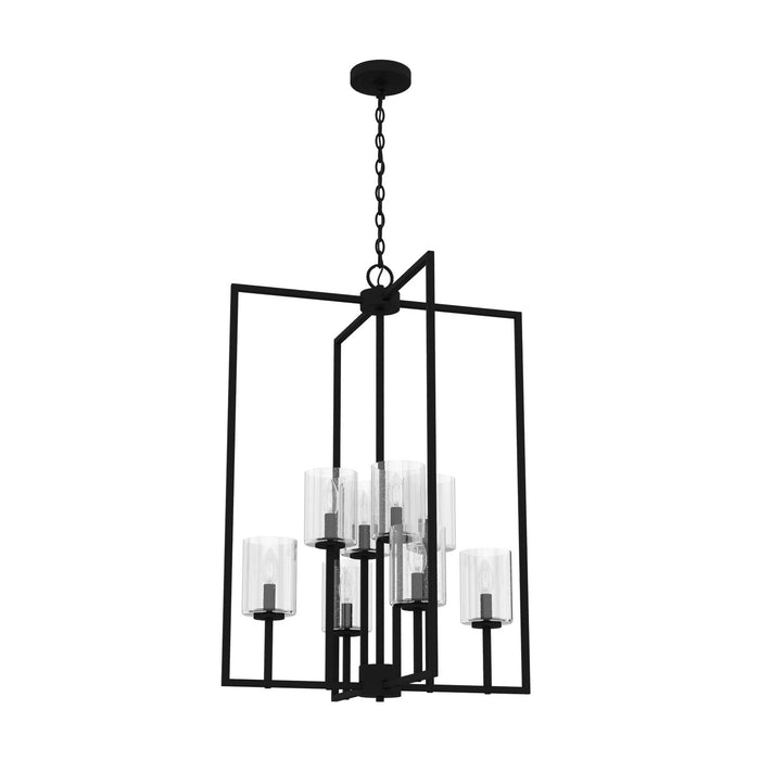 Hunter 19542 Eight Light Pendant, Natural Black Iron