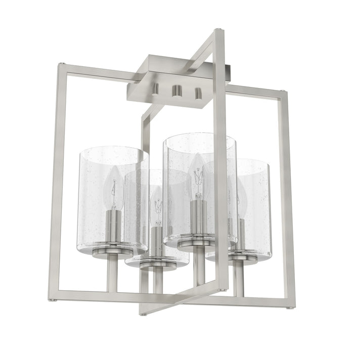 Hunter 19547 Four Light Flush Mount, Brushed Nickel