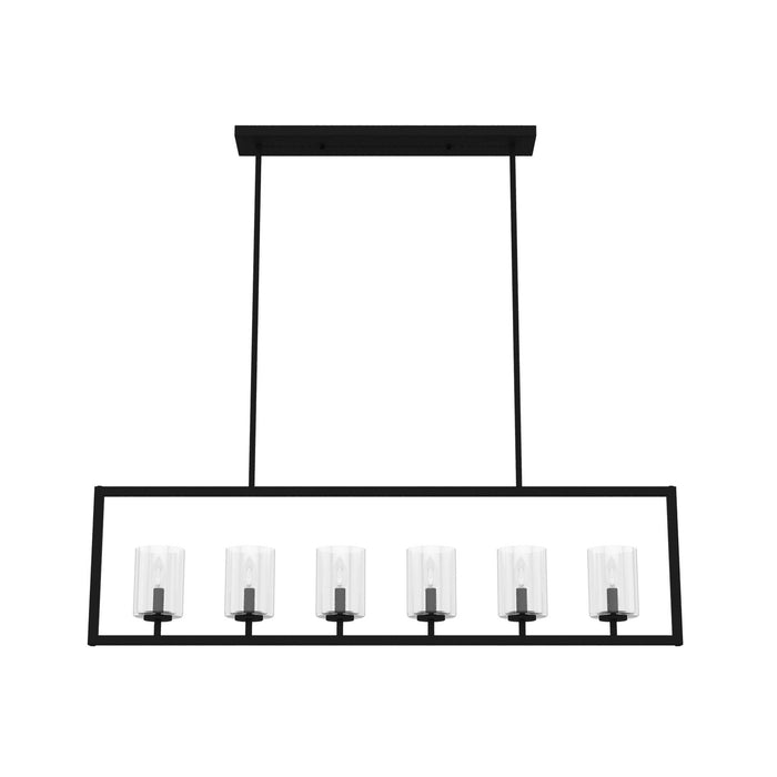 Hunter 19548 Six Light Chandelier, Natural Black Iron