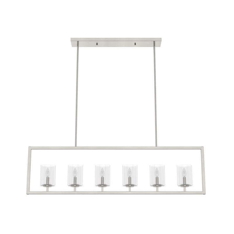 Hunter 19549 Six Light Chandelier, Brushed Nickel
