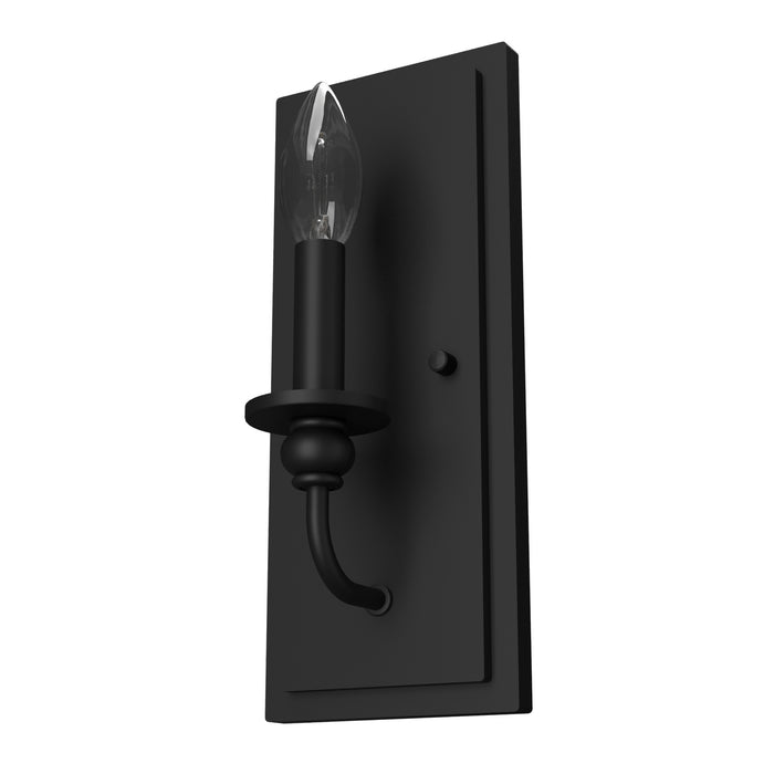 Hunter 19640 One Light Wall Sconce, Matte Black