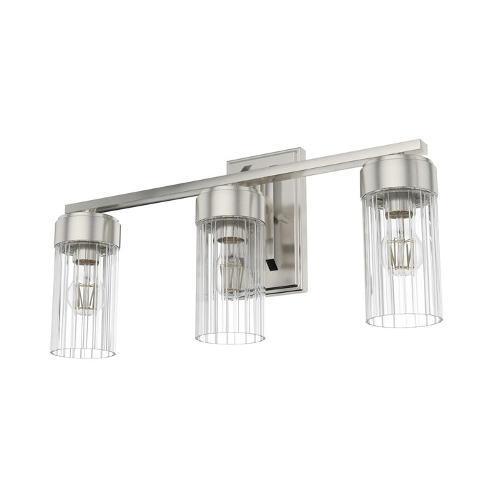 Hunter 19685 Three Light Bathroom Vanity, Brushed Nickel