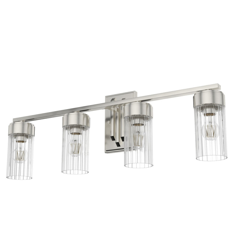 Hunter 19687 Four Light Bathroom Vanity, Brushed Nickel
