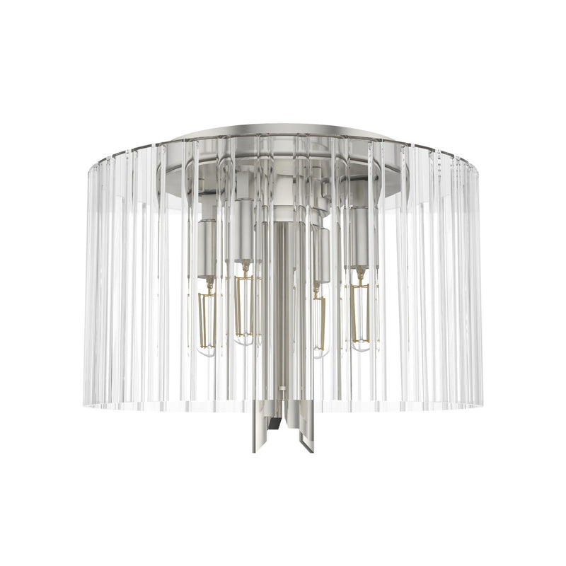 Hunter 19691 Four Light Flush Mount, Brushed Nickel