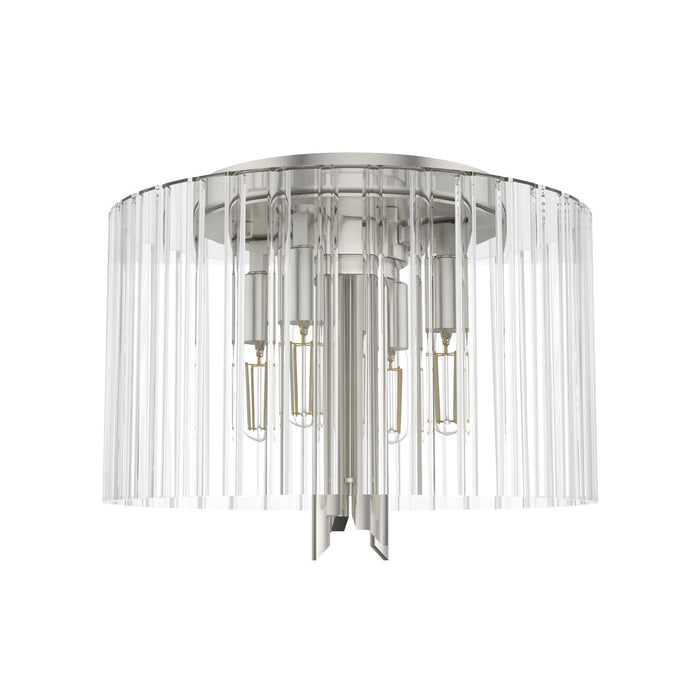 Hunter 19691 Four Light Flush Mount, Brushed Nickel