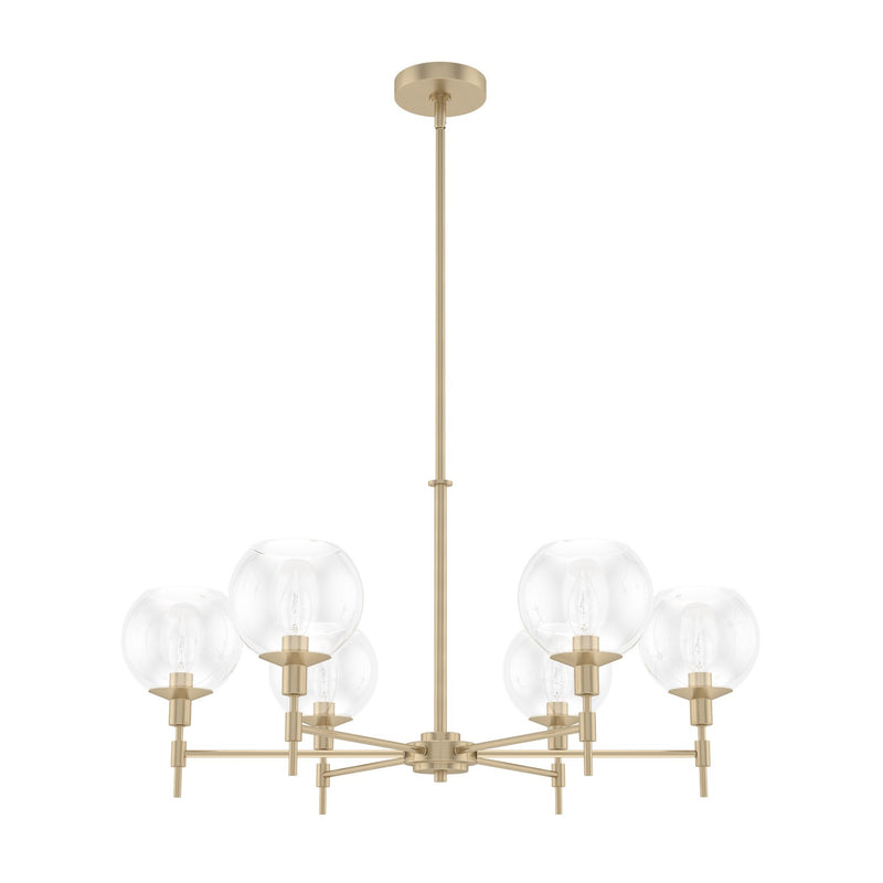 Hunter 19743 Six Light Chandelier, Alturas Gold