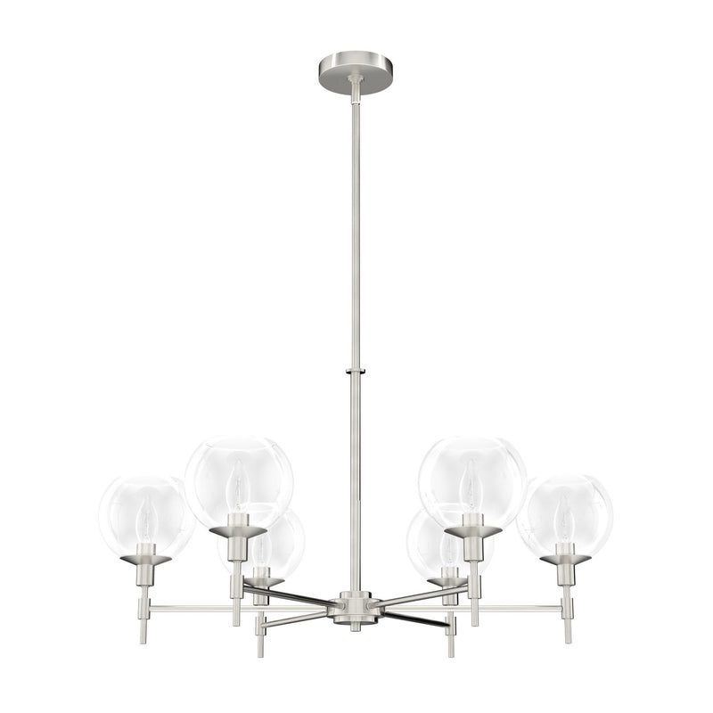 Hunter 19744 Six Light Chandelier, Brushed Nickel