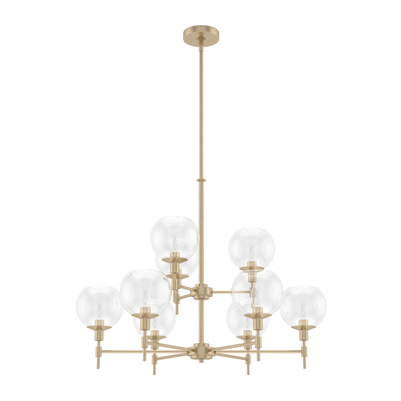 Hunter 19745 Nine Light Chandelier, Alturas Gold