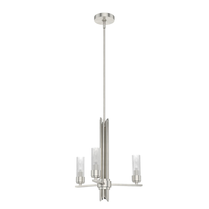 Hunter 19782 Three Light Chandelier, Brushed Nickel