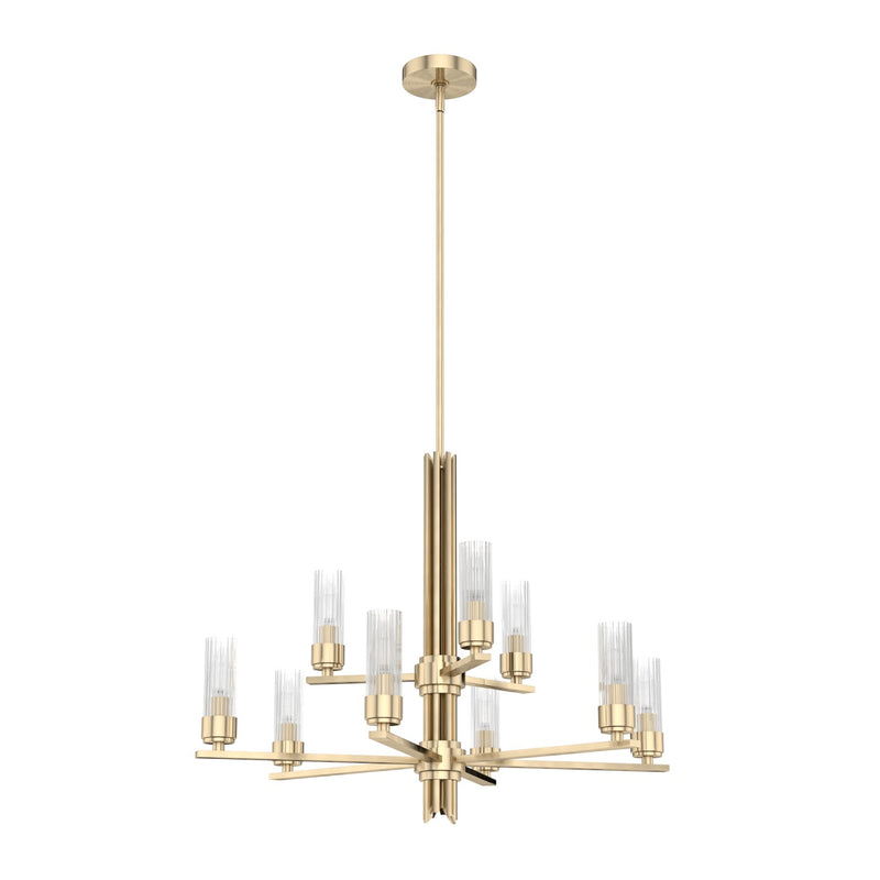 Hunter 19787 Nine Light Chandelier, Alturas Gold