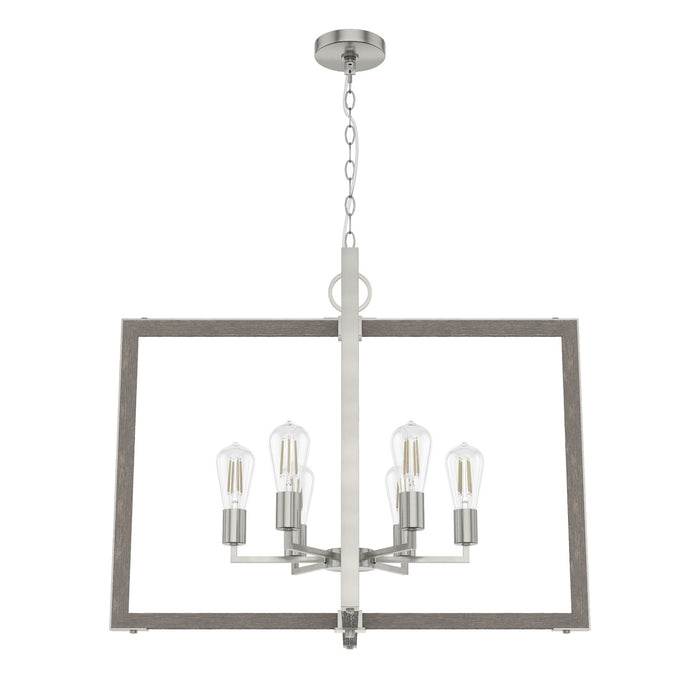 Hunter 19809 Six Light Pendant, Brushed Nickel