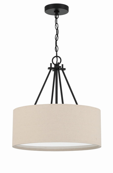 Craftmade 56593-FB Three Light Pendant, Flat Black