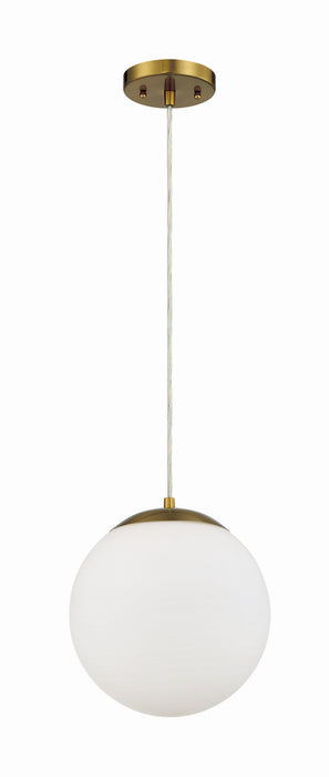 Craftmade 56891-SB-WG One Light Pendant, Satin Brass